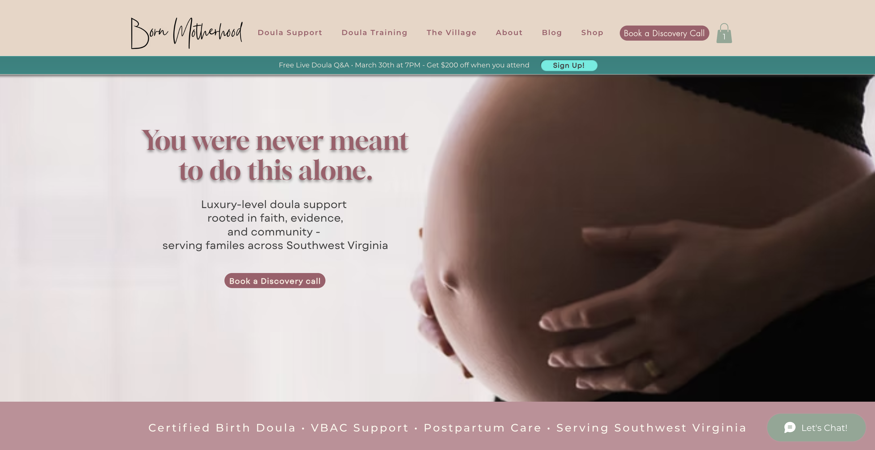 Born Motherhood homepage