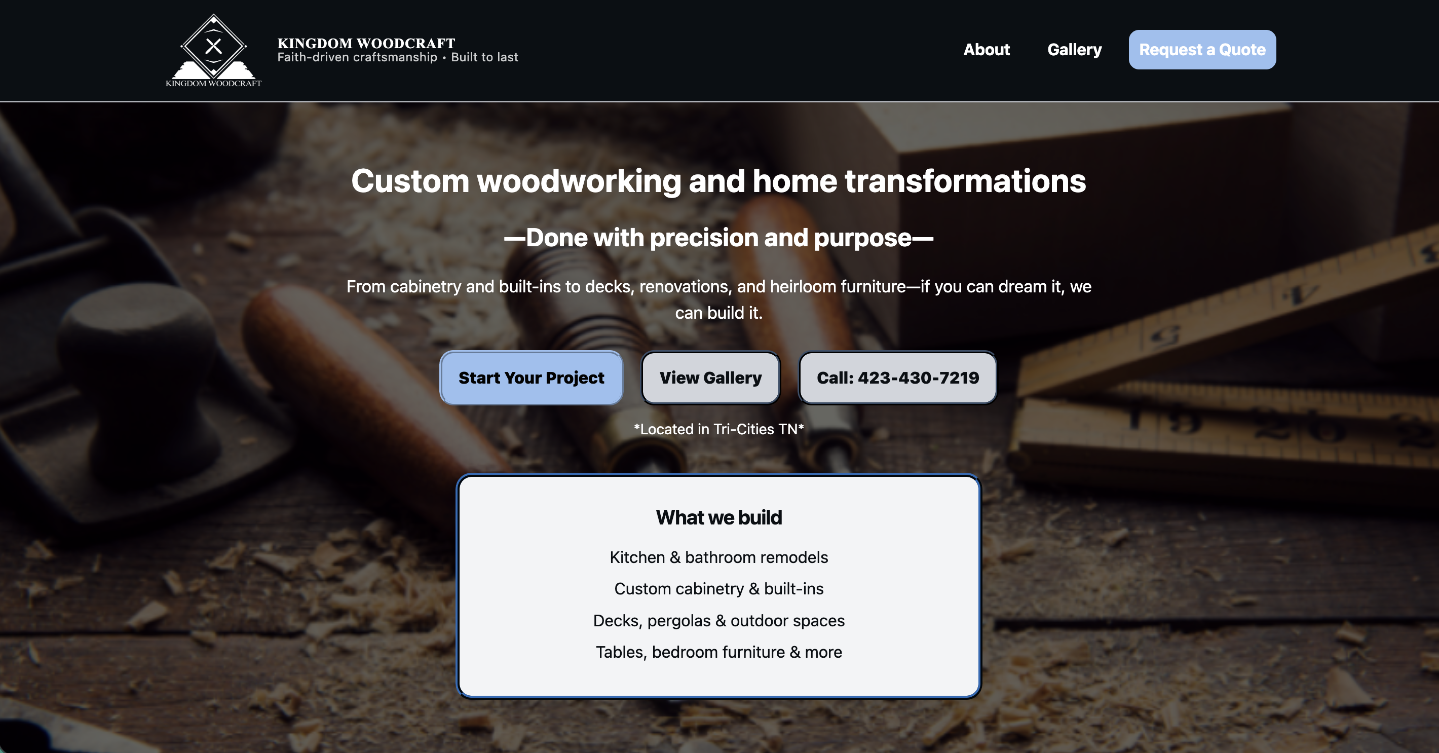 Kingdom Woodcraft homepage